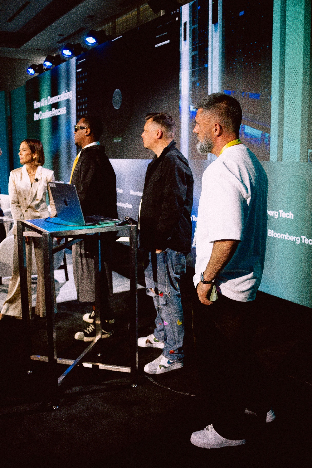 Hit-Boy backstage with the team at Bloomberg Tech 2026
