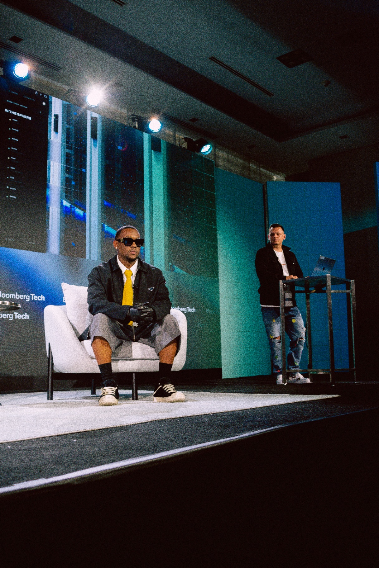 Hit-Boy seated on stage at Bloomberg Tech 2026