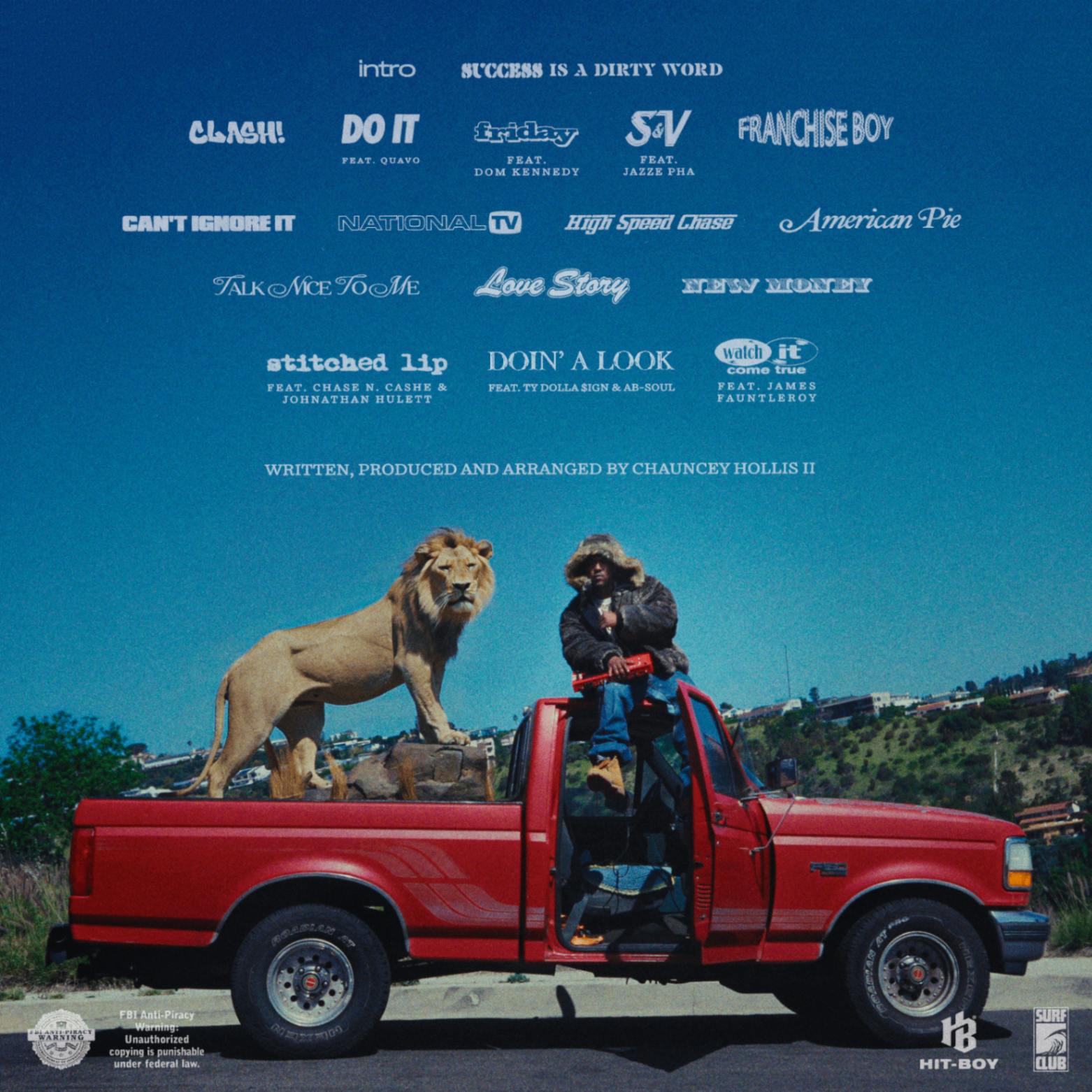 SUCCESS IS A DIRTY WORD — back cover with tracklist